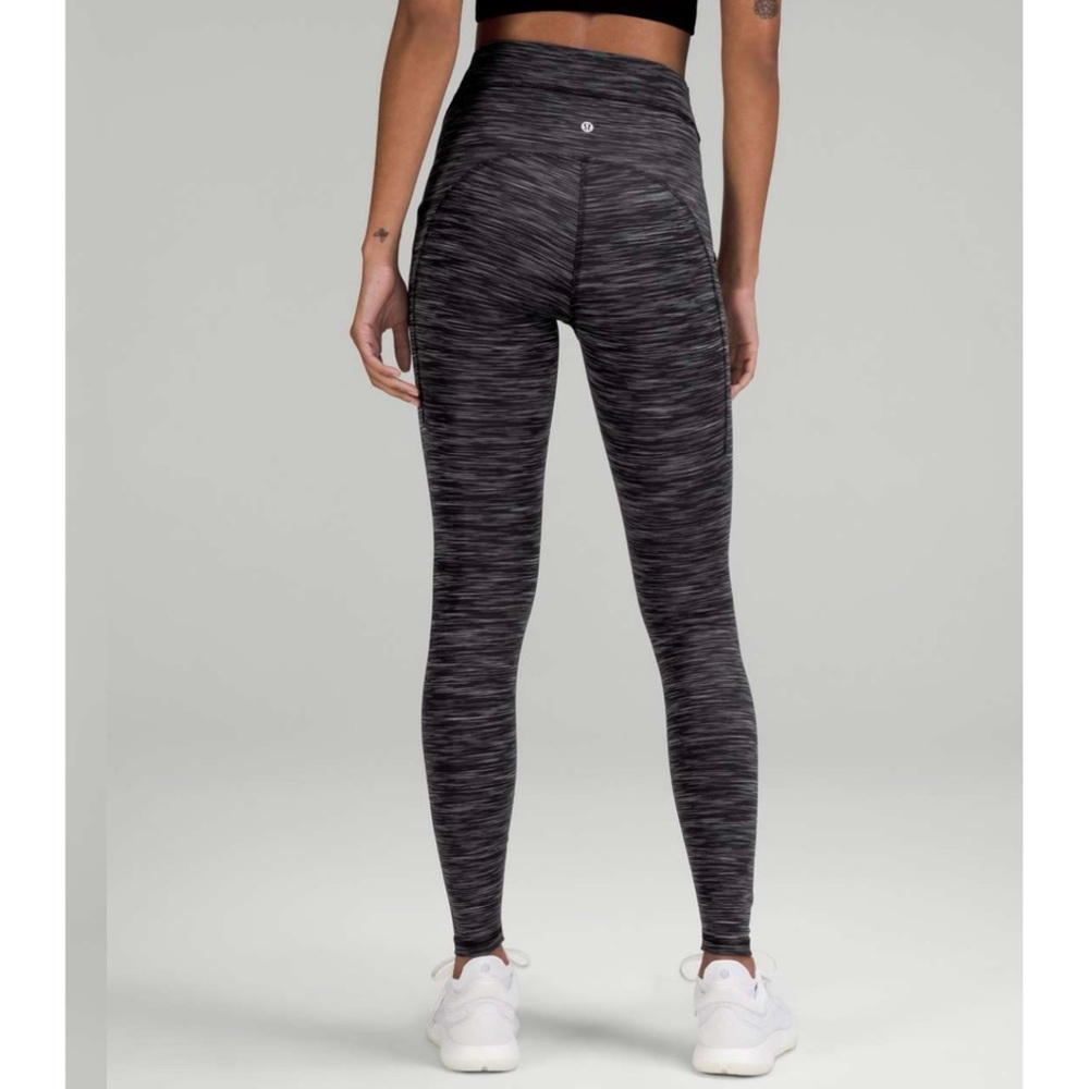 EUC Lululemon Power Thru High-Rise Tight 28" | Size 6 | Heathered Black